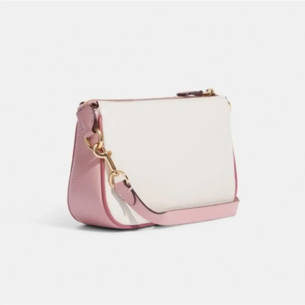 Coach White/Pink Heart Logo Wristlet